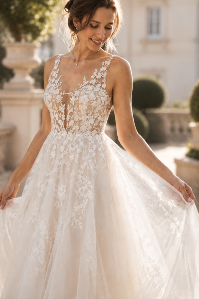 Brautkleid, Vintage, Tattoo Spitze